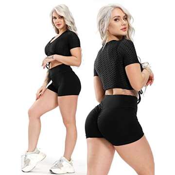 SEASUM Scrunch Butt Workout Shorts Women's High Waist Peach Booty Lifting Yoga Shorts Gym Leggings XL
