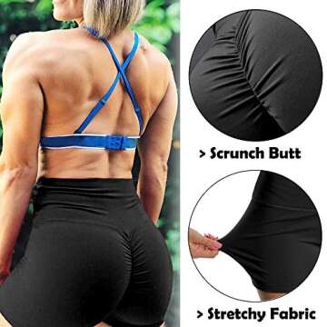 SEASUM Scrunch Butt Workout Shorts Women's High Waist Peach Booty Lifting Yoga Shorts Gym Leggings XL