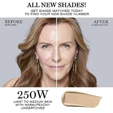 Lancôme Teint Idole Ultra Wear Buildable Full Coverage Foundation - Longwear & Waterproof - Natural Matte Finish - 250W (Light to Medium Skin with Warm/Peachy Undertones), 1 Fl Oz