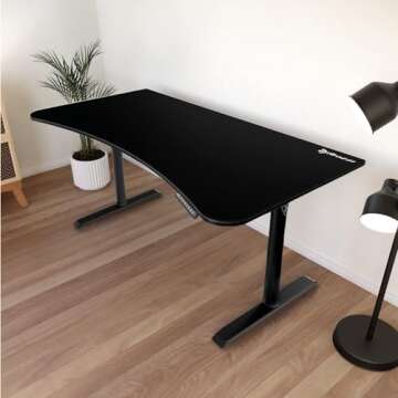 Arozzi Arena Moto Motorized Ultrawide Curved Office and Gaming Sit-Stand Desk Monitor Mount Wire Man...