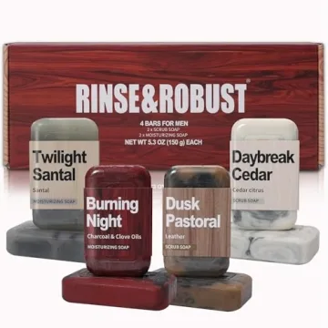 Rinse & Robust Men's Soap Set 4 Pcs Natural Luxury Bars