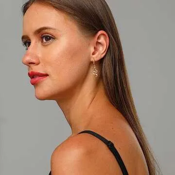 Gold Snake Personalized Huggie Hoop Dangle Stud Earrings Charm Nature Animal Earring Jewelry for Women