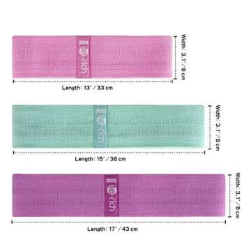 Te-Rich Fabric Resistance Loop Exercise Bands, Cloth Booty Training Bands, Heavy/Non-Slip/Thick Wide Fitness Elastic Circle Band for Legs and Butt/Squat/Glute/Hip/Thigh, Gym Workout Band for Women/Men