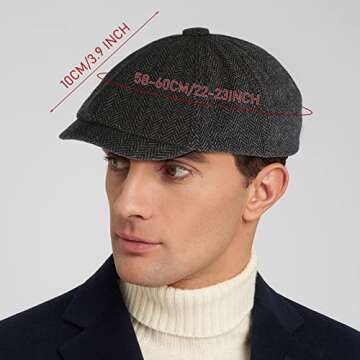 Lusofie Newsboy Men's Hat Flat Cap Cotton Newsboy Cap Adjustable Cabbie for Men Flat Cap Irish Cabbi...