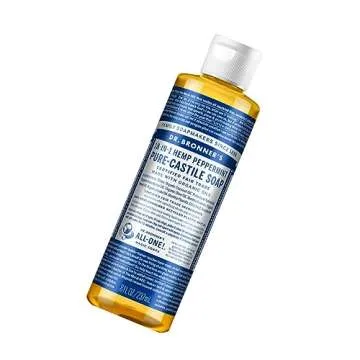 Dr. Bronner's Organic Peppermint Liquid Soap - 18-in-1 All-Purpose Cleaner with Invigorating Peppermint Oil - 8 Oz Size - Gentle Cleansing for Body, Face, Home - Natural, Organic Formula (2-Pack)