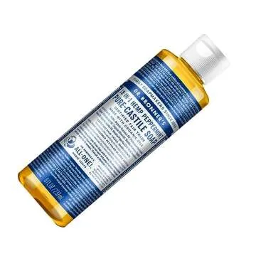 Dr. Bronner's Organic Peppermint Liquid Soap - 18-in-1 All-Purpose Cleaner with Invigorating Peppermint Oil - 8 Oz Size - Gentle Cleansing for Body, Face, Home - Natural, Organic Formula (2-Pack)