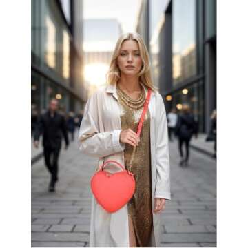 lola mae Heart Shape Satchel Crossbody Purse for women Zip Around Shoulder Bag