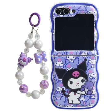 QAOMECABNH Cartoon Case for Z Flip 6, Stand 3D Cute Cartoon Character Lovely Kitty Kids for Stitch G...