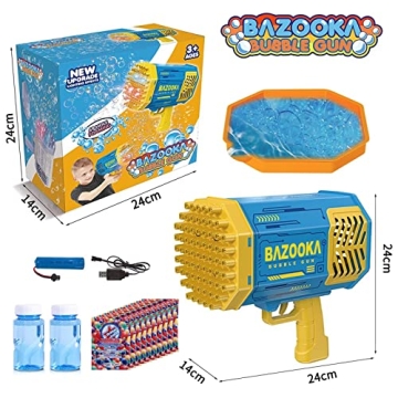 BOMOCO 69 Holes Bubble Gun for Kids Fun and Excitement