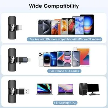 HMKCH Wireless Lavalier Microphone for Phone/iPhone/Computer, Dual Wireless Microphone for Video Rec...