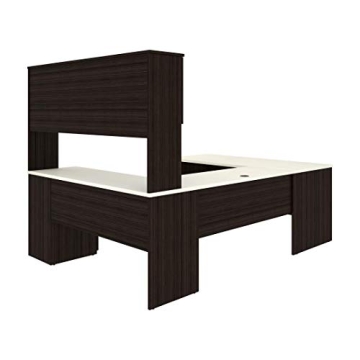 Bestar Ridgeley White Chocolate U-Shaped Executive Desk