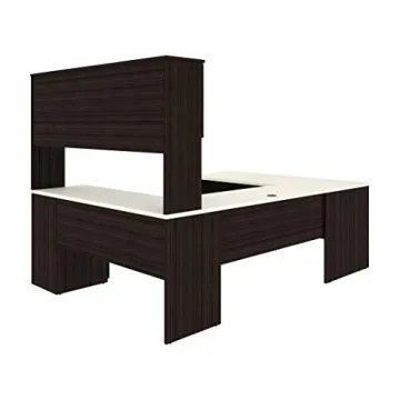 Bestar Ridgeley White Chocolate U-Shaped Executive Desk