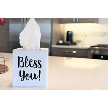 Bless You Tissue Box Cover Rustic Farmhouse Decor