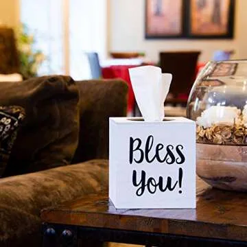 Bless You Tissue Box Cover Rustic Farmhouse Decor