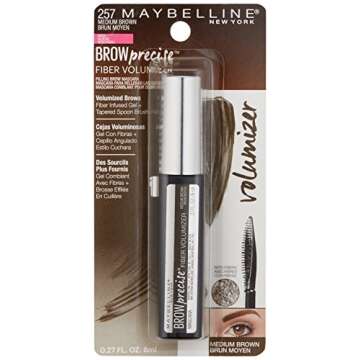Maybelline New York Brow Precise Fiber Volumizer Eyebrow Mascara, Medium Brown, 0.27 fl. oz.