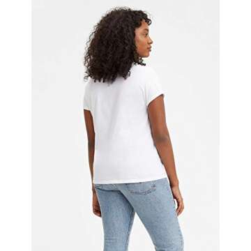 Levi's Women's Premium Logo Perfect T-Shirt, Large Batwing White