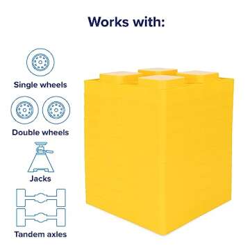 Camco RV Leveling Blocks - Features Interlocking Nested Design & Includes Zippered Bag for RV Storage - Each Camper Leveling Block Measures 8.5" x 8.5" x 1" - 10-Pack, Design May Vary (44510)