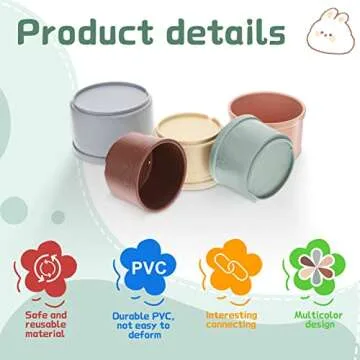 Durable Multi-Colored Stacking Cups for Rabbits