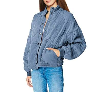 [BLANKNYC] Womens Luxury Clothing Tencel Drop Shoulder Quilted Jacket