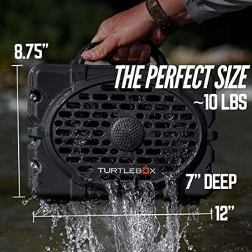 Turtlebox Gen 2: Loud! Outdoor Portable Bluetooth 5.0 Speaker | Rugged, IP67, Waterproof, Impact Resistant & Dustproof (Plays to 120db, Pair 2X for True L-R Stereo), Field Tan