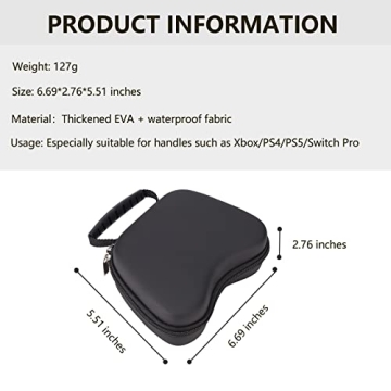 Flyekist Controller Case Compatible with Nintendo Switch Pro Controller, PS5, PS4, Xbox Controller and More Hard Protective Cover Travel Carrying Case Portable Storage Bag