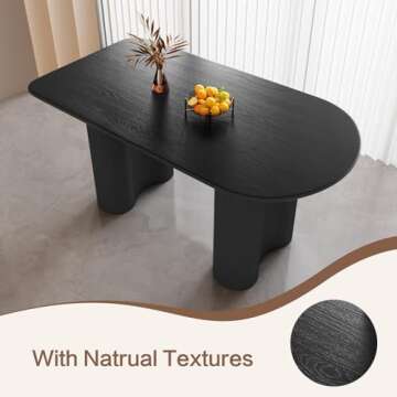 Guyii 55.11" Dining Table, Modern Kitchen Table for 6 People, Indoor Dining Table for Kitchen, Bar, Living Room, Small Space, Black