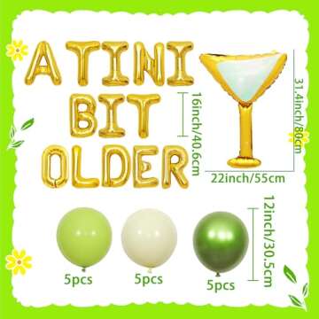 LaVenty Gold Tini Bit Older Sin Banner Balloons Martini Bar Party Decorations Weenies and Tinis Deco...