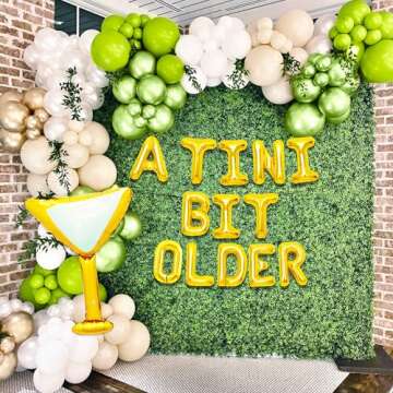 LaVenty Gold Tini Bit Older Sin Banner Balloons Martini Bar Party Decorations Weenies and Tinis Decor for Bachelorette Party Martini Birthday Decorations