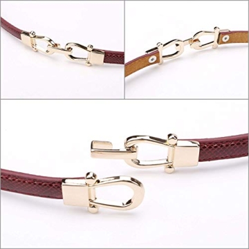 JASGOOD Women Leather Skinny Belts - 2 Pack Adjustable Fashion