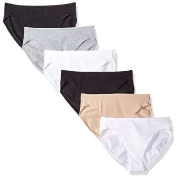Amazon Essentials Women's Cotton High Leg Brief Underwear - Pack of 6
