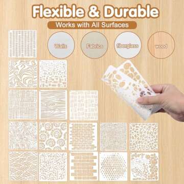 16Pcs Mixed Texture Painting Stencils for All Ages