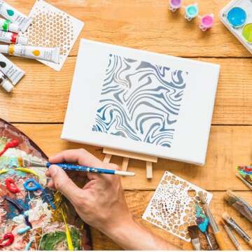 16Pcs Mixed Texture Painting Stencils for All Ages