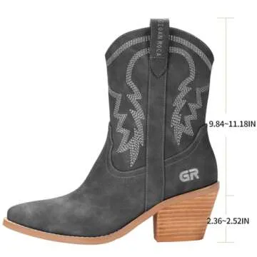 gioanroca Western Cowgirl Ankle Boot in Vegan Leather