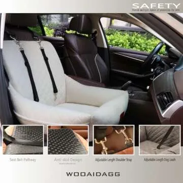 WOOAIDAGG Cozy Dog Car Seat for Small Pets, Easy Install
