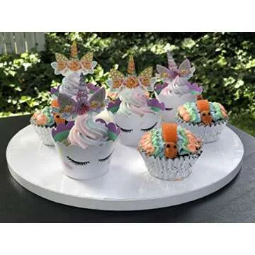 Sturdy 8 Inch Cake Board Drums Set of 6 for Easy Decorating