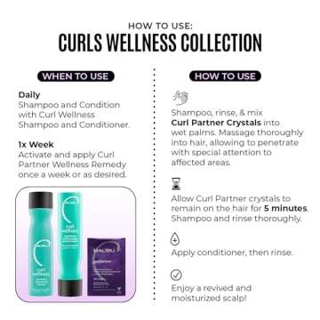 Malibu C Curl Wellness Duo (9 oz) - Cleansing Shampoo and Conditioner Set for Curly Hair - Promote Bounce & Curl Definition - Vegan Hair Care for Natural Curls, Textured Hair, and Perms