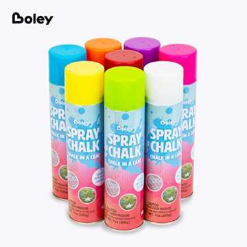 Boley Spray Chalk - 8 Pack Washable Sidewalk Chalk Spray Paint, 7 oz Each, Safe & Non-Toxic, Vibrant...