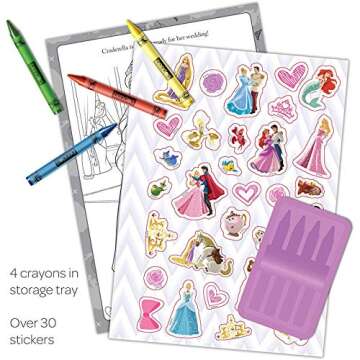 Disney Princess 48-Page Coloring & Activity Book with 4 Crayons, 44048 Bendon