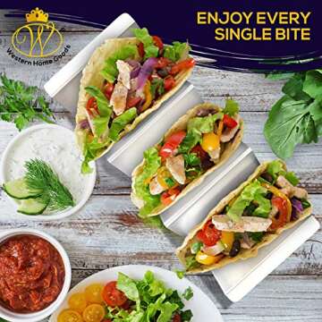 Taco Holder Stand Set of 4 - Dishwasher Safe Taco Rack