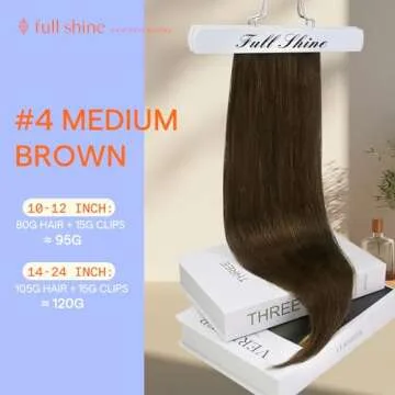 Full Shine Hair Extensions Clip in Real Human Hair Golden Brown Clip on Hair Extensions Human Hair Clip ins Invisible Hair Full Head 18 Inch 7 Pcs