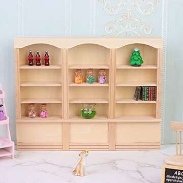 Elegant 1:12 Dollhouse Mini Bookcase Furniture Accessory