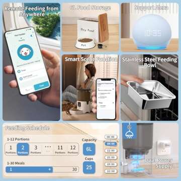 PAPIFEED Smart Automatic Cat Feeders: WiFi Pet Feeder with APP Control for Remote Feeding, Detachabl...
