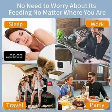 PAPIFEED Smart Automatic Cat Feeders: WiFi Pet Feeder with APP Control for Remote Feeding, Detachable for Easy Clean, Automatic Cat Food Dispenser with Alexa,1-30 Meals Per Day for Dog (6L/25Cup)