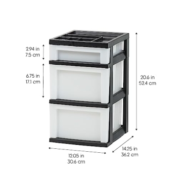 IRIS USA 3 Drawer Storage Cart for Effective Organization