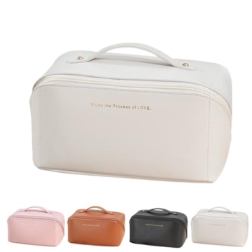 BIVIZKU Large Portable Makeup Bag - Travel Cosmetic Organizer