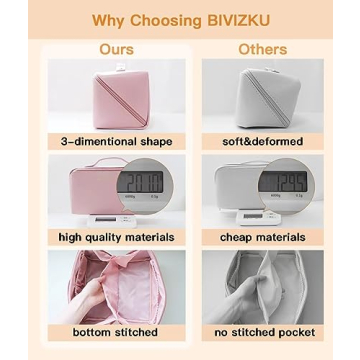 BIVIZKU Large Portable Makeup Bag for Travel & Daily Use