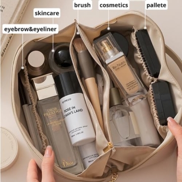 BIVIZKU Large Portable Makeup Bag for Travel & Daily Use