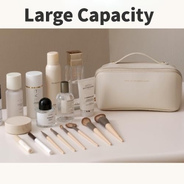 BIVIZKU Large Portable Makeup Bag for Travel & Daily Use