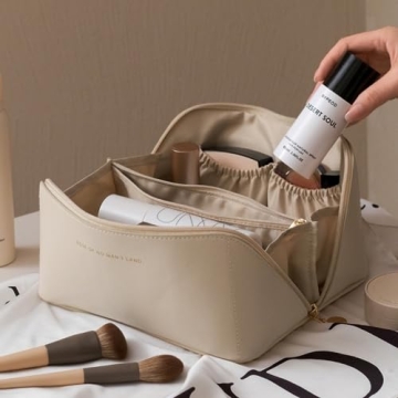 BIVIZKU Large Portable Makeup Bag for Travel & Daily Use