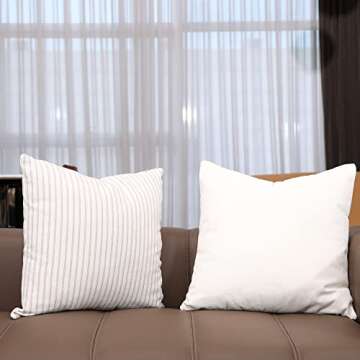 Bohemian Khaki and Beige Stripe Pillow Covers Set of 2